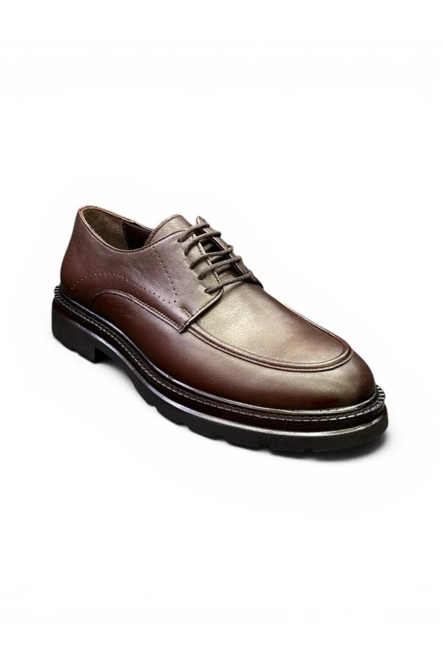 Genuine Leather Men's Classic Shoes Thick Sole Lace-Up New Season