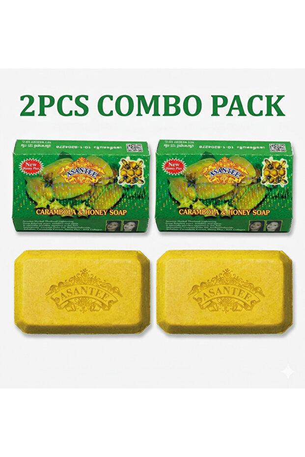 Carambola & Honey Herbal Soap 2PCS COMBO for Brightening & Dark Spots Deep Cleansing Bar Soap 2x125g