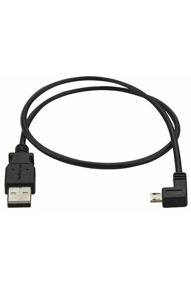 Cablu USB-A la Micro USB-B, USBAUB50CMLA, Negru, 0.5m