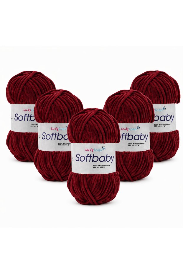 Softbaby (Velvet) Hand Knitting Yarn (5Yumak) 512 Bordo
