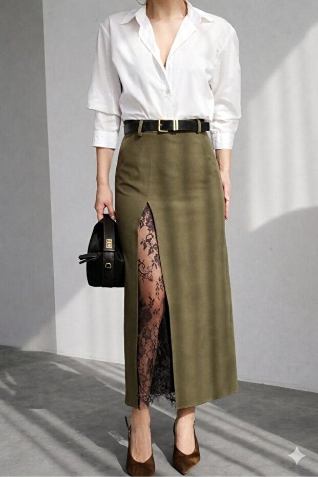 Lace Skirt with Cut-Outs