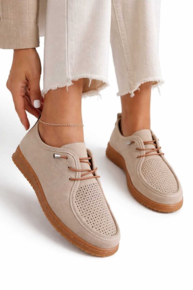 Orthopedic Lace-Up Suede Faux Leather Shoes