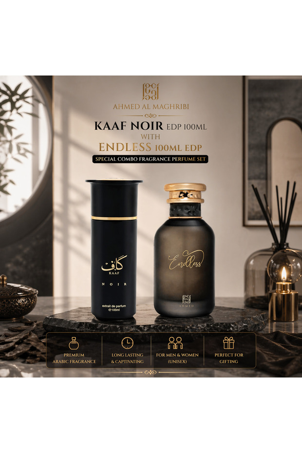 Kaaf Noir Extrait de Parfum 100ml with Endless EDP 100ml | Unisex Perfume Combo | Long Lasting Arabic Fragrance Set