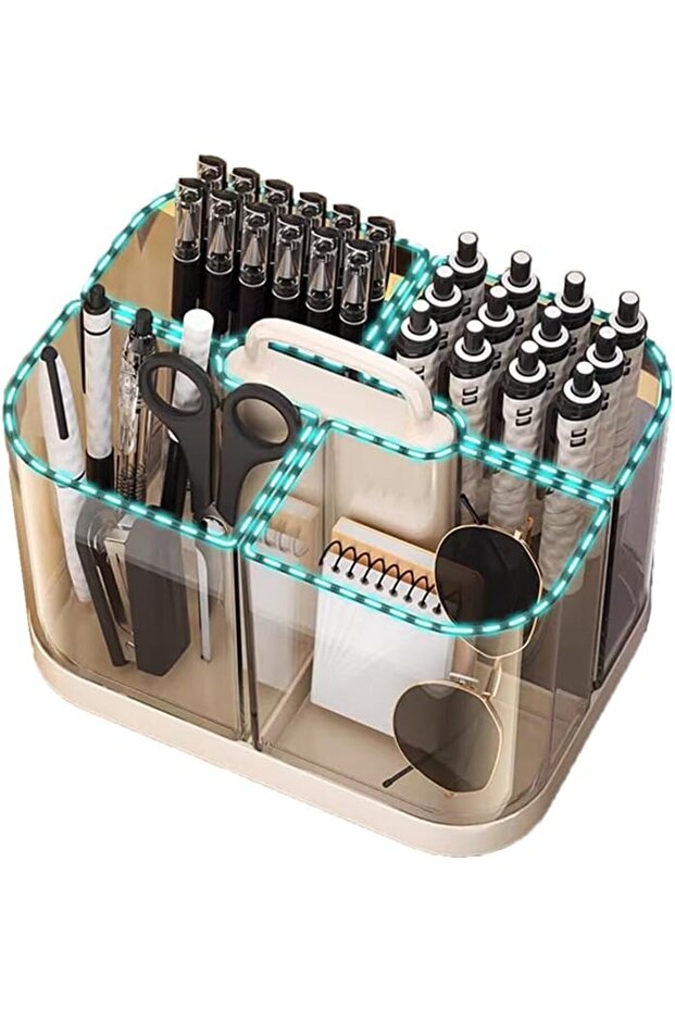 Stackable Caddy Organizer with Handle (White)