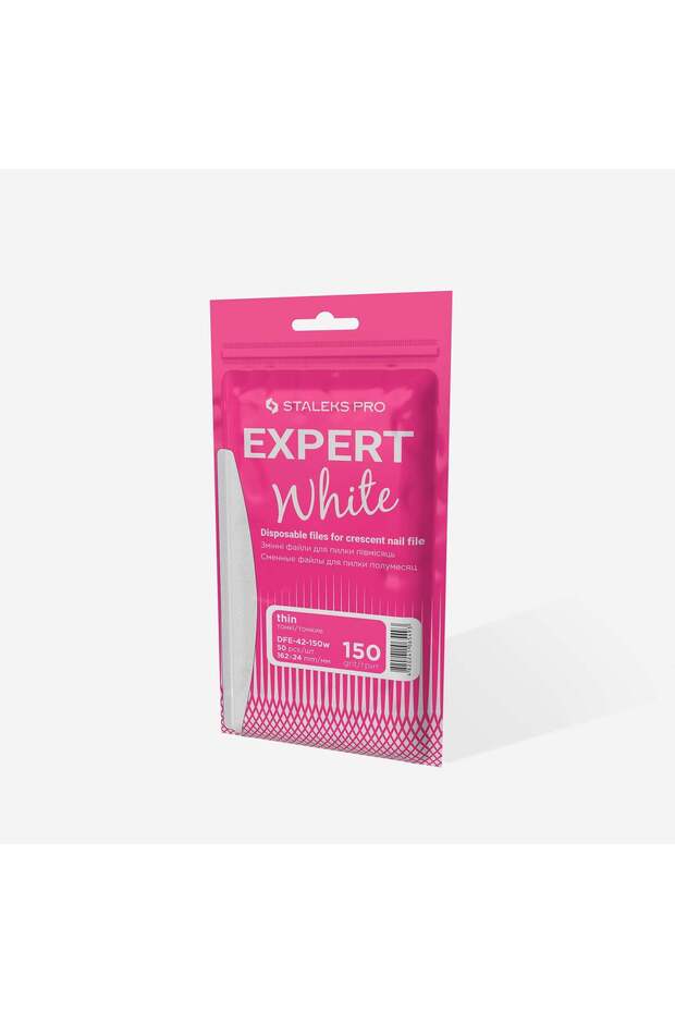 DFE-42-150W EXPERT 42 شفرات بديلة بيضاء لجهاز تنظيف الأظافر نصف القمرية، 150 غريت (50 قطعة)