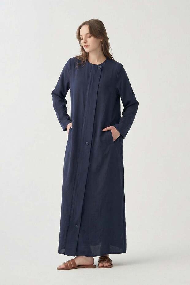 Navy Blue-Comfortable Fit Modal Robe