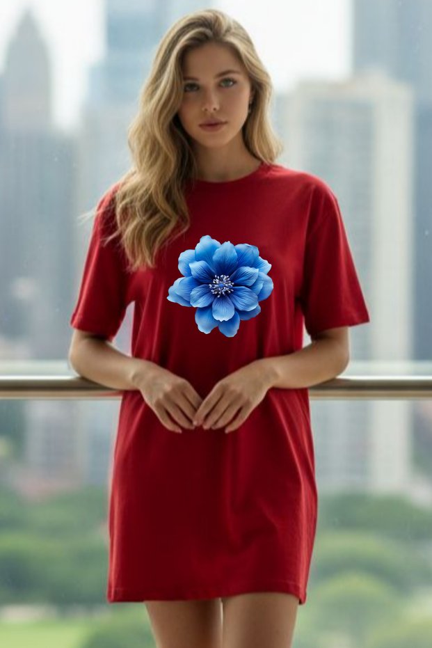 Plus Size Women Short Sleeve Crew Neck T-Shirt Dress Nightgown Comfy Cotton
