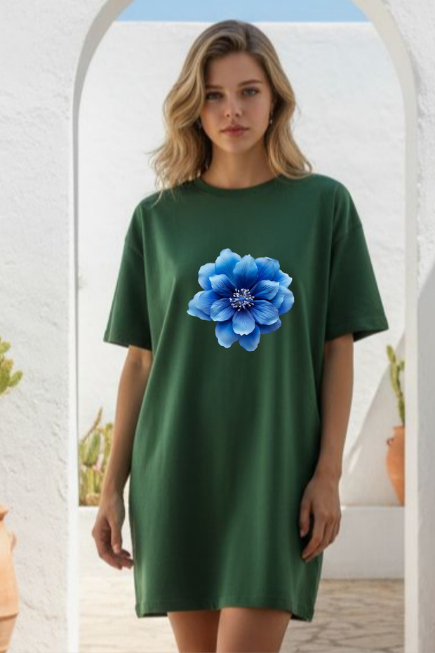 Plus Size Women Short Sleeve Crew Neck T-Shirt Dress Nightgown Comfy Cotton