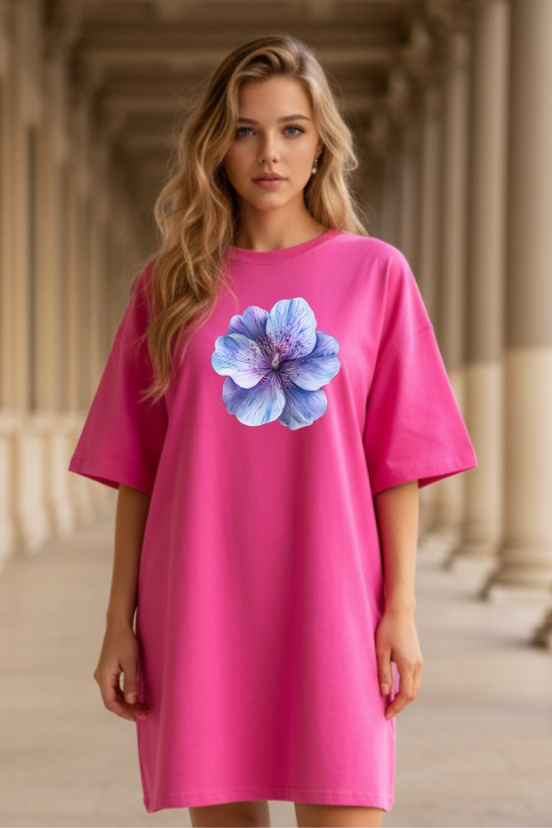 Plus Size Women Short Sleeve Crew Neck T-Shirt Dress Nightgown Comfy Cotton