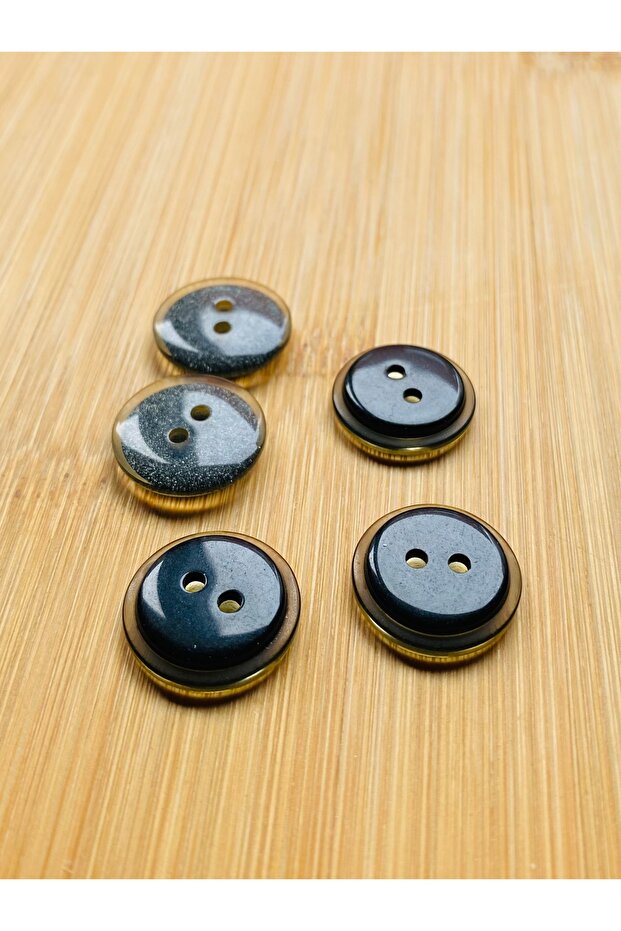 Shiny Self-Looped Button 16 mm 10 Pieces Dark Blue