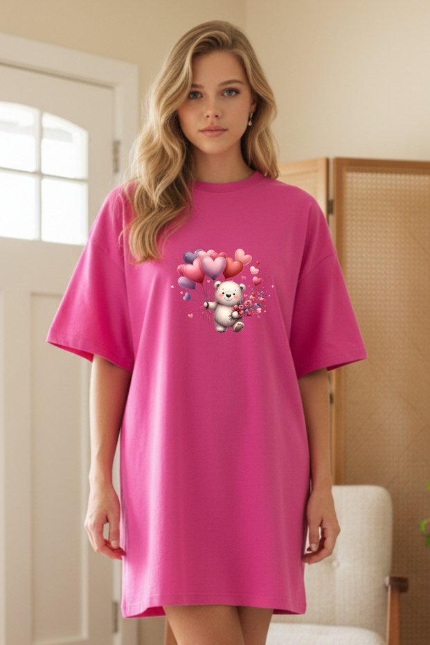 Plus Size Women Short Sleeve Crew Neck T-Shirt Dress Nightgown Comfy Cotton