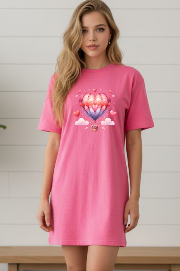 Plus Size Women Short Sleeve Crew Neck T-Shirt Dress Nightgown Comfy Cotton