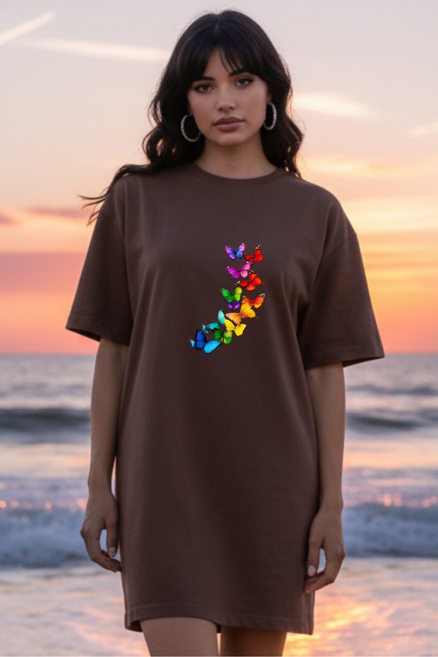 Plus Size Women Short Sleeve Crew Neck T-Shirt Dress Nightgown Comfy Cotton