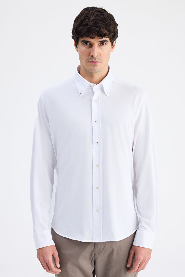 Ds Damat Comfort White Oxford Shirt
