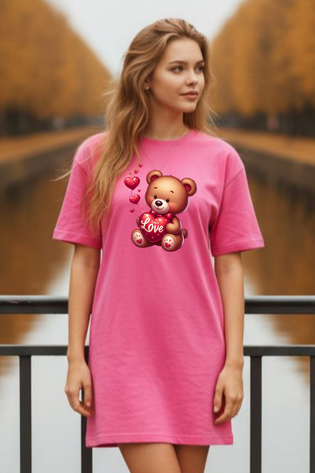 Plus Size Women Short Sleeve Crew Neck T-Shirt Dress Nightgown Comfy Cotton