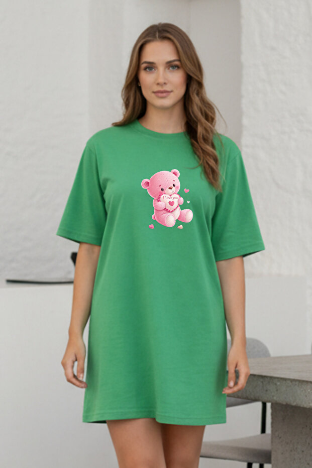 Plus Size Women Short Sleeve Crew Neck T-Shirt Dress Nightgown Comfy Cotton