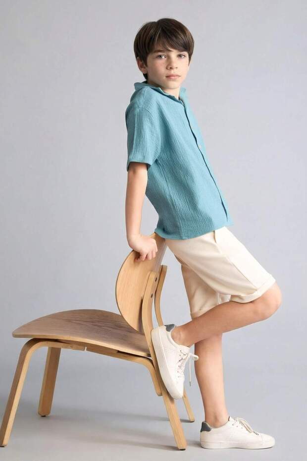 100% Cotton Regular Fit Pique Shorts for Boys H4606A826Hs