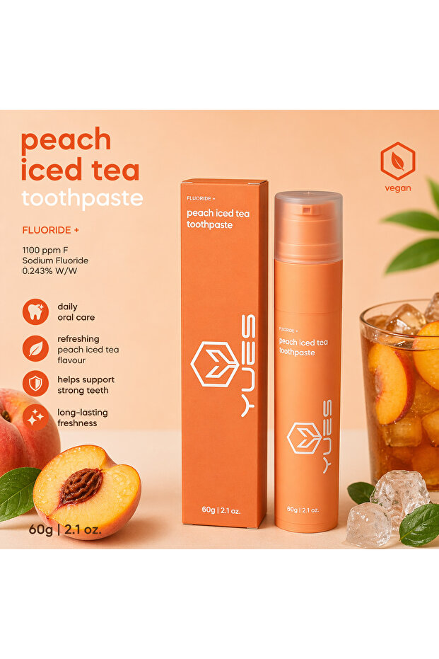 Fluoride+ Peach Iced Tea Şeftali Aromalı Beyazlatıcı Diş Macunu