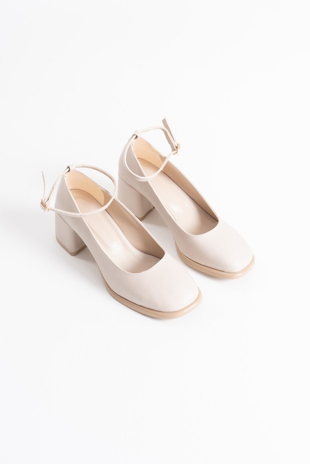 Bremen Premium Beige Women's Heeled Shoes 7 cm