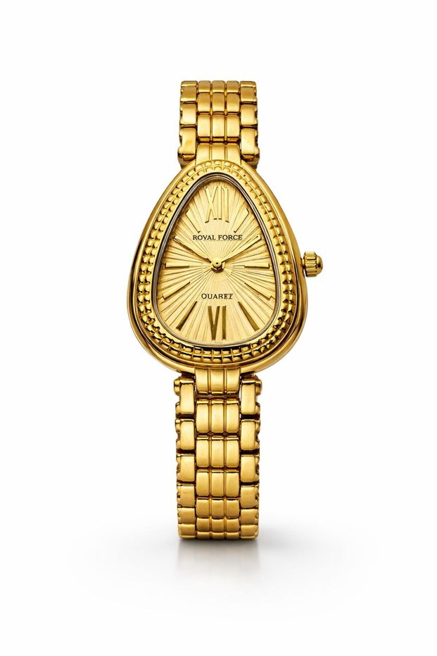 Bellora RF014L Women’s Luxury Analog Watch Gold Stainless Steel Bracelet Oval Dial Elegant Ladies Wrist Watch