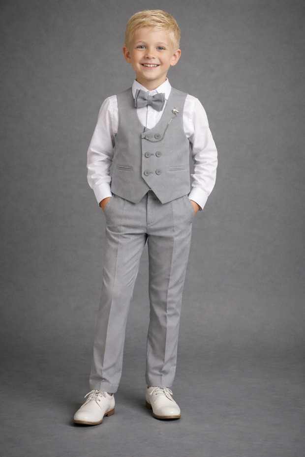 Boy's Suit with Vest and Bow Tie