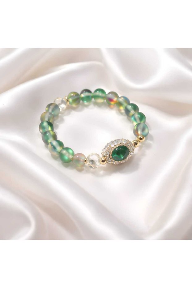 Women's Bracelet with Zircon and Natural Stone