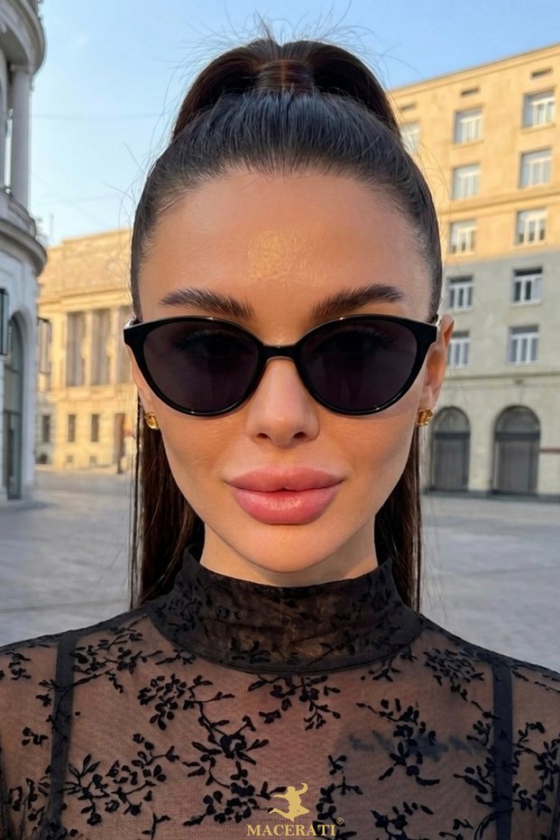Checkmate Women's Cat Eye Ultra Light Black Uv400 Filtered Sunglasses