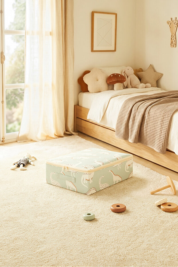 Children's Room Dinosaur Under-Bed Luggage Organizer Box with Support 31X38X12