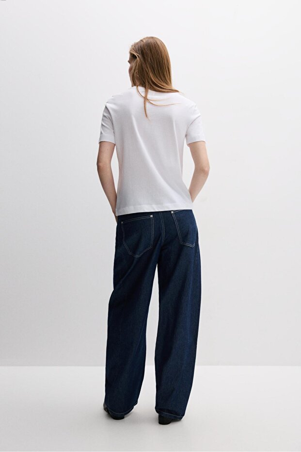 Basic bisiklet yaka t-shirt - 2