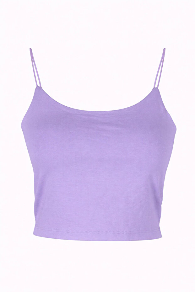 582-04 Crop Elastic Strap Lilac Women's Tank Top 26Yl71595017