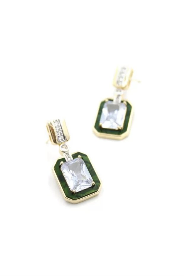 Glb-stl41414 stone earrings - gold