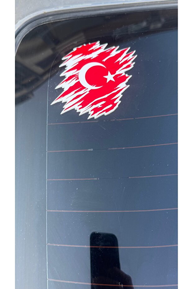 Turkish Flag, Special Design with White Border, Sticker