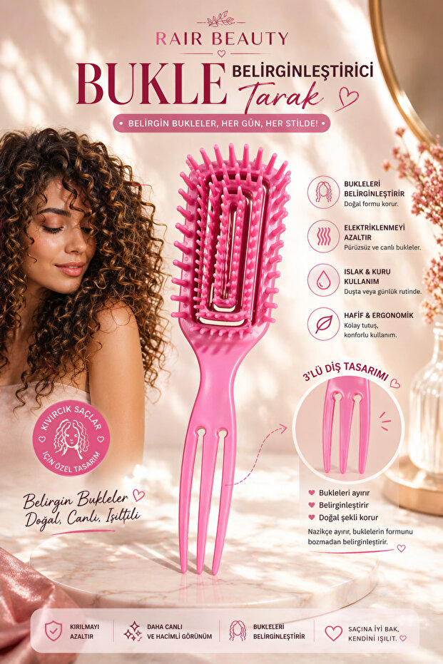 Magical Curl Defining Hair Brush Curly Hair Comb