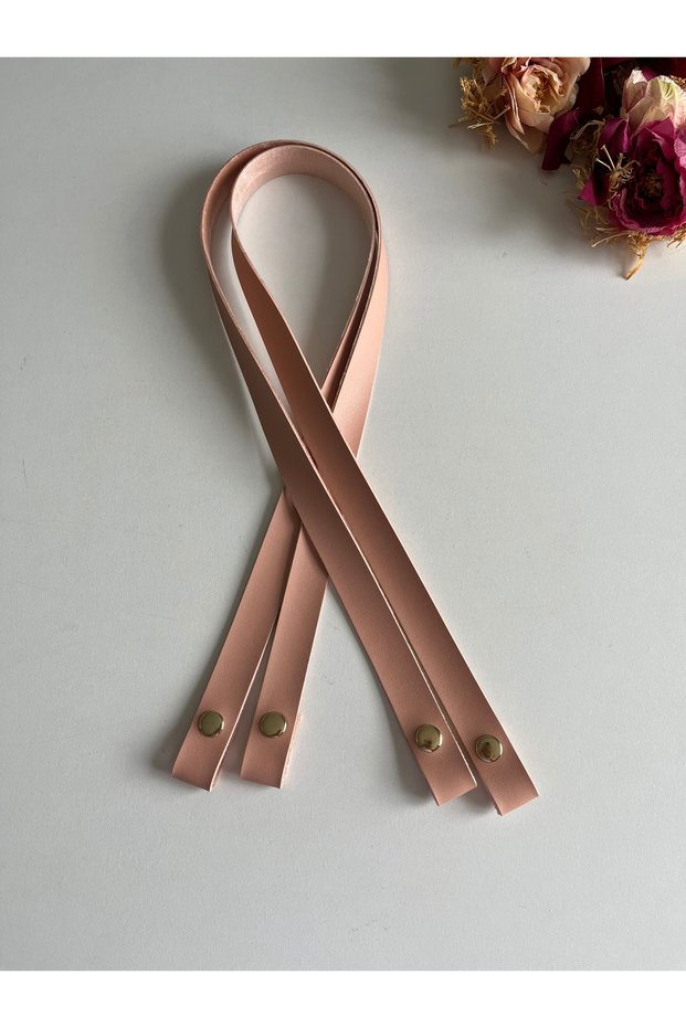 70 cm Strap with Snap Fasteners Made of Faux Leather for Knitted Bags