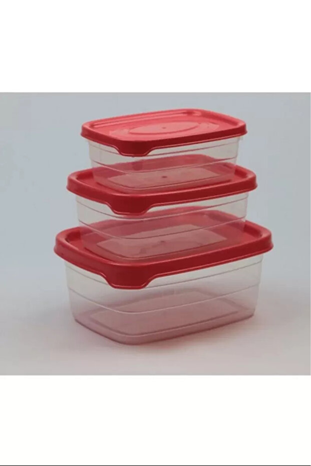 Plastic Storage Container 3 Pieces 400 Ml - 670 Ml - 1.2 Lt. Royaleks-BNM-0513
