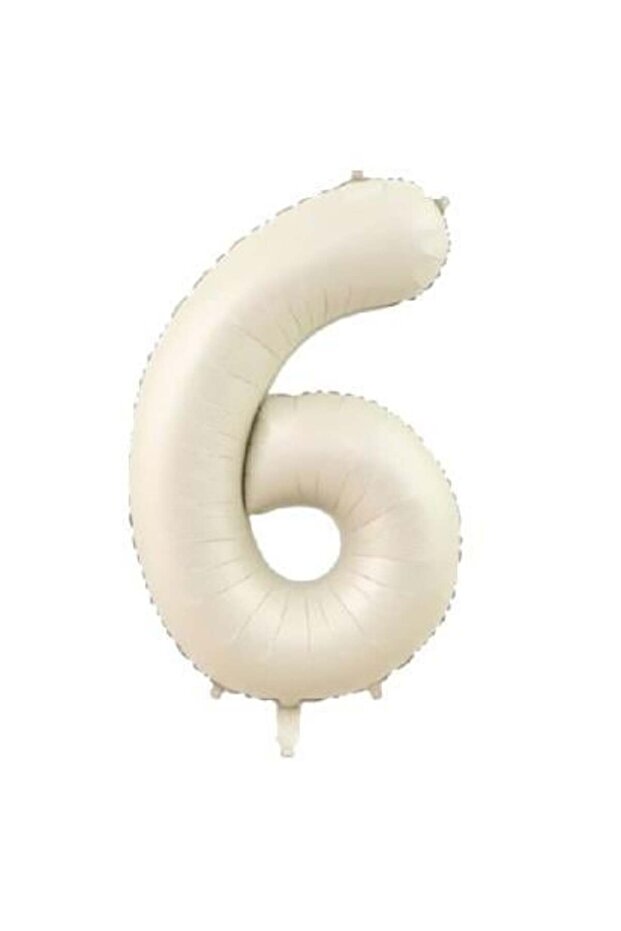 6 Cream Foil Balloons 34''- 76 cm