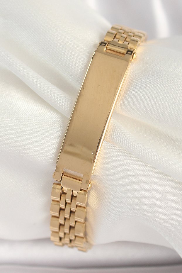 316L Steel Gold Color Chain Tag Model Men's Bracelet