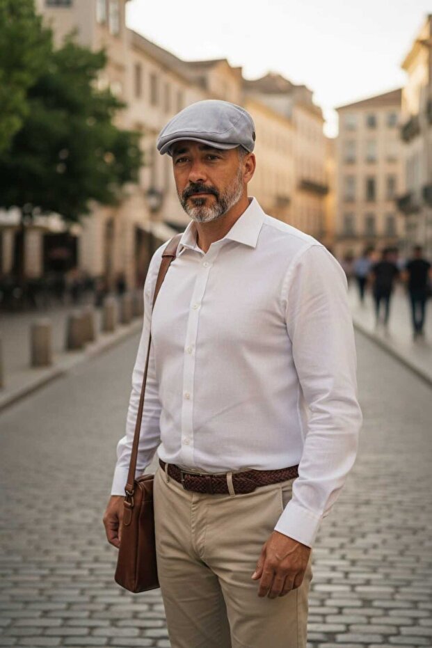 Gray Summer London Cap Hat Italian Style Cap