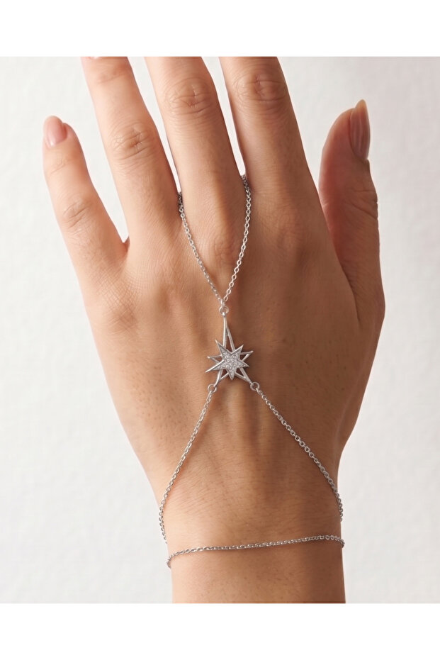 Silver Color Pole Star Figured Zircon Stone Non-Tarnish Shahmeran