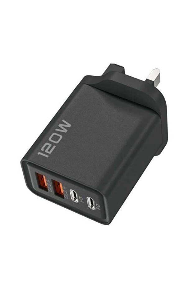 120W 4 PORTS FAST CHARGING USB TYPE C QC3.0 WALL CHARGER TRAVEL ADAPTER FOR LAPTOP MOBILE PHONE