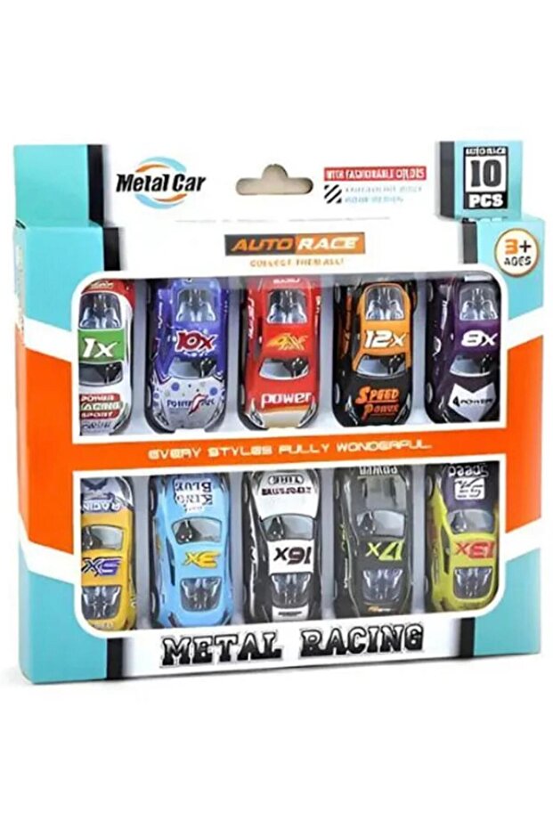 10PCS Metal Racing Car Toy Set for Kids Die-Cast Mini Vehicle Collection
