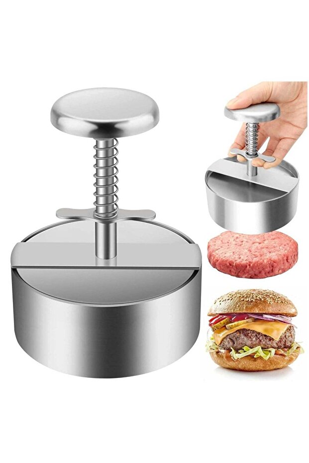 Stainless Steel Burger Maker,Adjustable Press,Non-Stick,for Beef & Vegetables