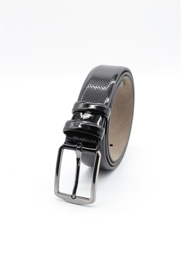 Black Classic Faux Leather Stitched Belt 1046260202