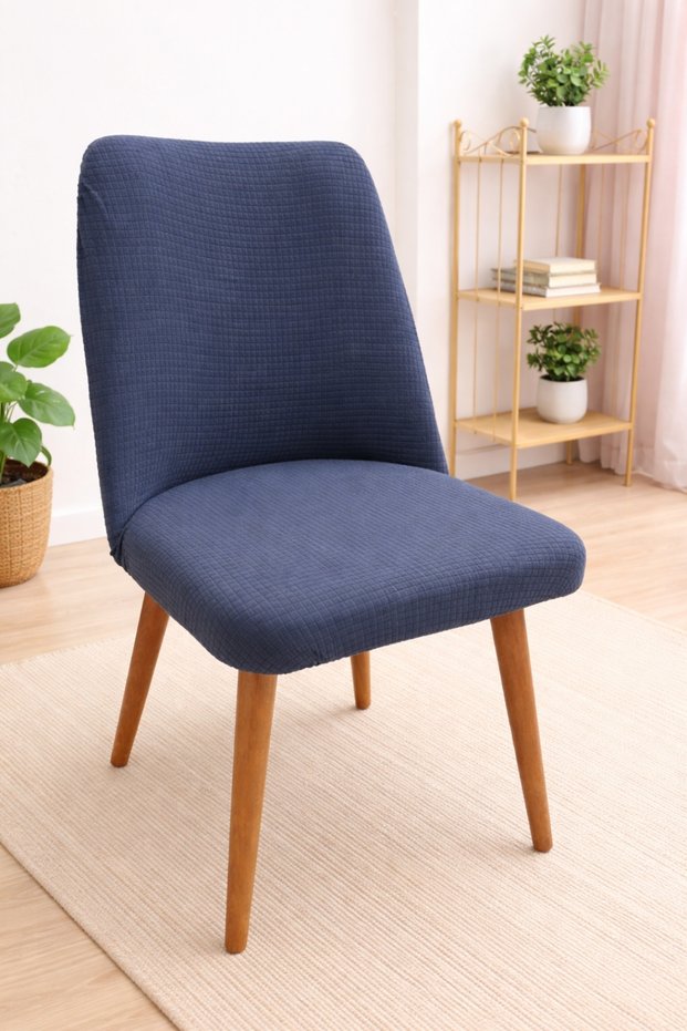 Kitchen Chair Cover Large Oval Lycra Fabric, Pitikare Patterned Washable Stretch Elastic Chair Cover (1 Piece)