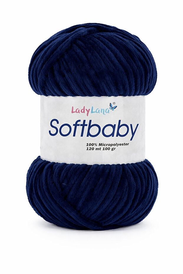 Softbaby (Velvet-Chenille) Hand Knitting Yarn 537 Dark Blue