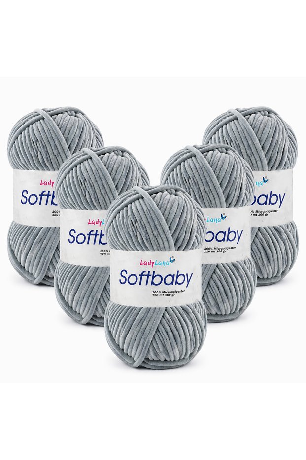 Softbaby (Velvet) Hand Knitting Yarn (5Yumak) 557 Light Gray