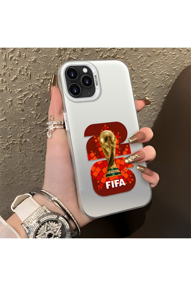 iPhone 11 Pro Max Compatible Silicone Edge Hard Back Anti-Fall Phone Case Cover Fifa World Cup