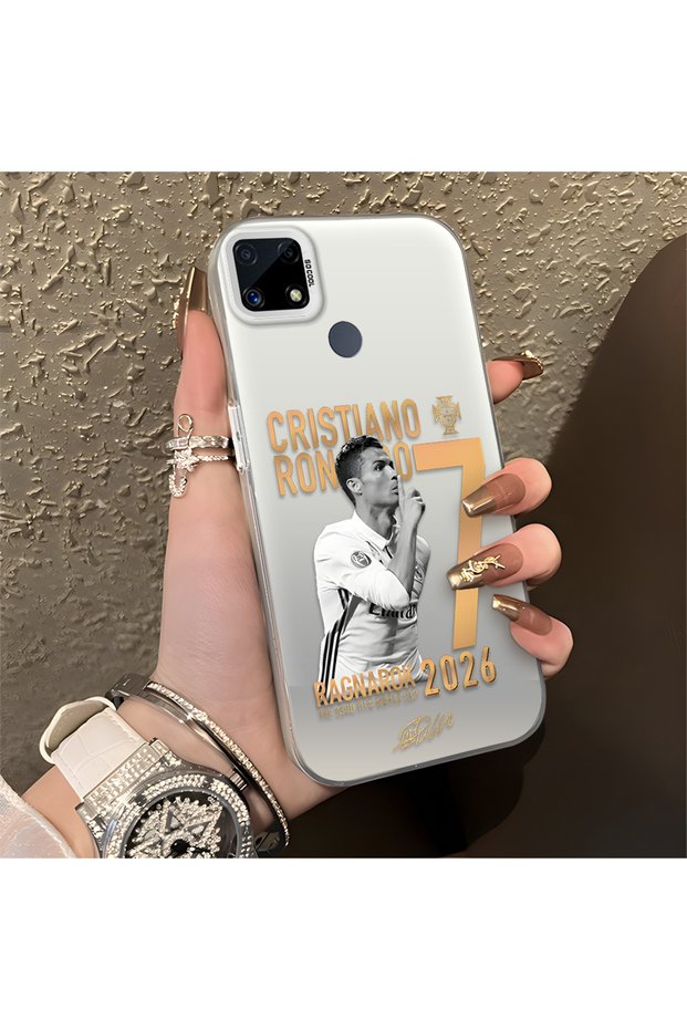 Realme C25 Compatible Silicone Edge Hard Back Anti-Fall Phone Case Cristiano Ronaldo