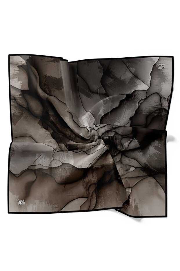 Marble Gradient Pattern Sparkling Crystal Scarf - 5