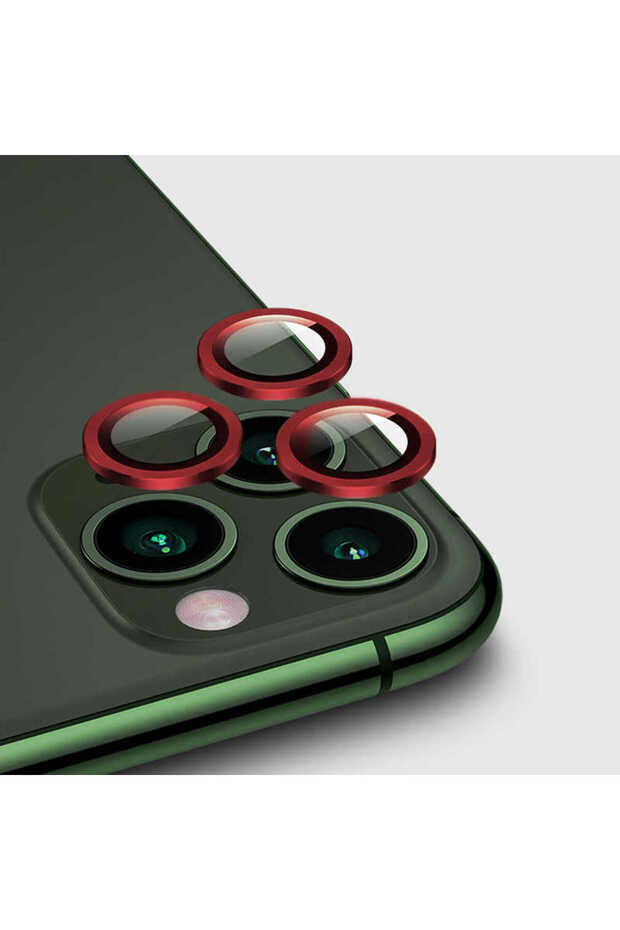 واقي كاميرا BRSA CL-01 متوافق مع هاتف iPhone 12 Pro - أحمر